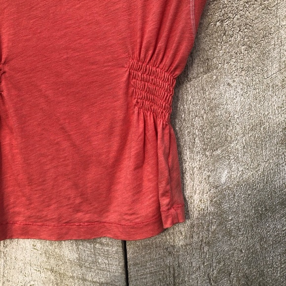 We the Free | coral side ruched top - Picture 3 of 5